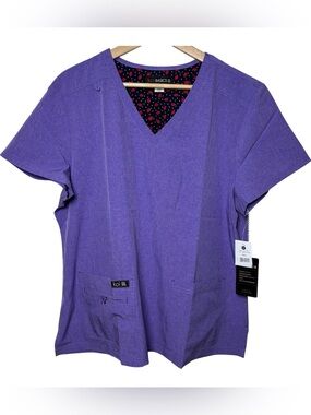 Koi Basics Scrub Top XL Becca Purple Stretch Womens Nursing Medical Wisteria NEW